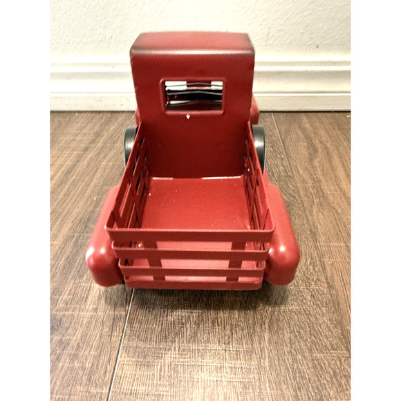 Red Metal Tree Farm Truck Home For The Holidays Seasons Greetings Decor - Picture 4 of 8